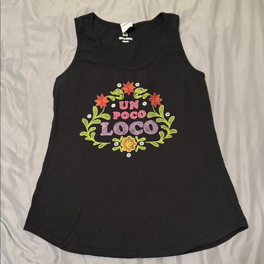 Disney Graphic Tank Top - 'Un Poco Loco' Floral Design